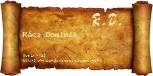 Rácz Dominik névjegykártya